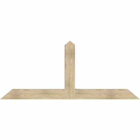 Ekena Millwork Portland Rough Sawn Timber Gable Bracket, Douglas Fir, 84"W x 35"H x 6"D x 6"F, 10/12 Pitch GBW084X35X0606POR00RDF